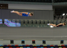 Bakıda batut gimnastikası üzrə Dünya Kubokunda iştirak edəcək idmançıların podium məşqləri. Azərbaycan, 4 mart, 2016